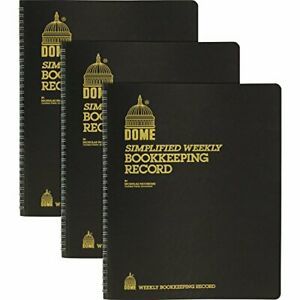 Dome Bookkeeping Record Book, 128 Sheets - Wire Bound - 8 3/4&#034; x 11 1/4&#034; Sheet