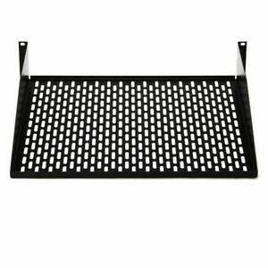 Hellermann Tyton T19X145V Vented Cantilevered Equipment Shelf, 2U, Steel, Black