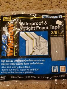 MD Waterproof Airtight Foam Rape for door/window 3/8&#034; thick 1/2&#034; wide 10&#039;long