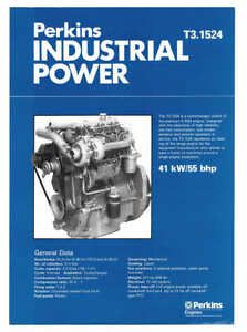 Original 1983 Perkins T3.1524 Turbo Industrial Diesel Engine Sales Brochure