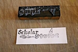 1960s Printing Letterpress Printer Block Decorative Print Cut SCHOLAR STUPE #122