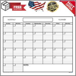 Monthly Wall Calendar Planner One Month Dry Erase Board White Large Home 18 X 24
