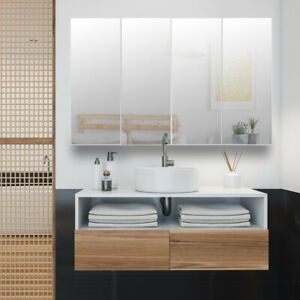Waterproof MDF Painting Particle Board Double Mirror Door Bathroom Wall Cabinet