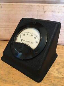 VINTAGE LARGE GENERAL ELECTRIC MODEL DO 71 MILLIAMPERES D.C. GAUGE