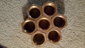 Brass Bushing 1-1/2 Inch Male NPT X 1-1/4 Inch Female NPT (Lot of 7)