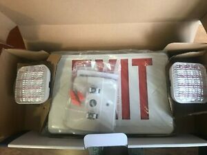 NEW--Global Industries 500781 Combination Exit Sign Red Letters
