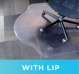 33&#034; x 44&#034; Clear Office Chair Mat with Rounded Corners for Low Pile Carpets-Clear