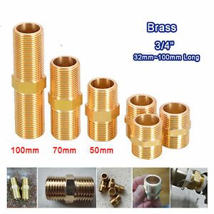 Brass Hex Nipple BSP 3/4&#034; Male To Male Fitting Adapter Connector 32mm-100mm