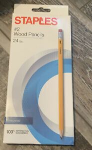 Staples #2 Pre-sharpened Wood Pencils Yellow 24/pk (29046)