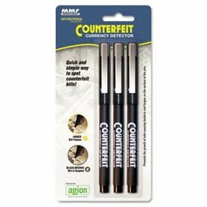 Mmf Industries Counterfeit Currency Detector Pen, 3/Pack (MMF200045304)