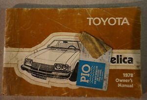 Vintage 1978 Toyota Celica owners Manual