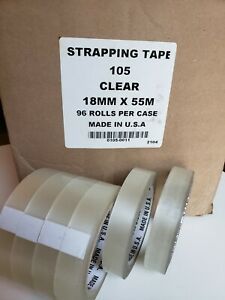 Strapping Tape clear 18mm  55m , 3/4&#034; wide . 96 ROLLS