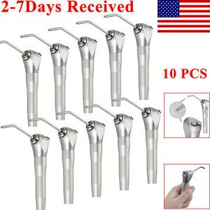 10Pcs Dental Air Water Spray Triple 3 Way Syringe Handpiece w/ Nozzle Tips USA
