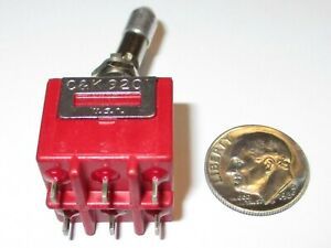 C&amp;K POWER TOGGLE SWITCH  DPDT  ON - ON  **LOCKING** #9201KZQE  NOS