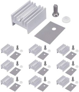 WayinTop 10 Packs TO-220 Aluminum Heatsink &amp; Insulator/Mounting Kits for TO-2...