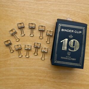 Tools to Liveby Metal Binder Clips - 19mm Small Gold 10 Count