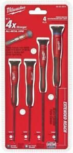 Milwaukee 48-22-2604 4-Piece Precision Screwdriver Set with 360 Degree Rotating