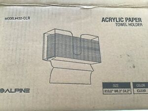 ALPINE Acrylic Paper Towel Holder Dispenser Model 432 10.6 x6.3 x 4.2 Wall Mount
