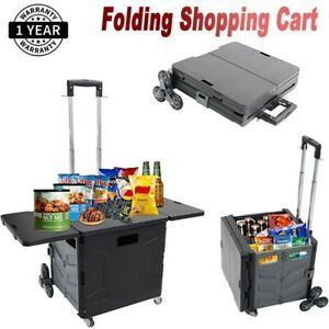 55L Convenient Handcart Folding Shopping Cart With Convenient Wear Ladder Wheels