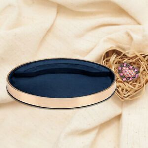 Oval Jewelry Tray Velvet Storage Necklace Watch Holder Show Case for blue