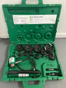 Greenlee 7310SB 11-Ton Hydraulic Knockout Kit Hand Pump Slug-Buster 1/2&#034; To 4&#034; 