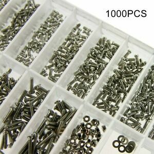 1000pcs Tiny Screws Nut &amp; Screwdriver Watch Eyeglass Glasses Repair Tool Set Kit