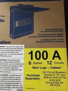 Square D 100 Amp 6 Space 12 Circuit Outdoor Load Center Rainproof QO612L100TRB
