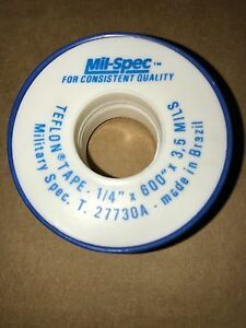 10 MIL-SPEC Rolls Teflon Plumbing 1/4&#034; x 600&#034;