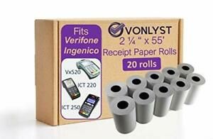 Vonlyst Thermal Paper Roll 2 1/4 x 55 for Verifone Vx520 Ingenico ICT220 ICT2...