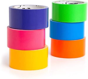 Craftzilla Rainbow Colored Duct Tape — 6 Bright Colors — 10 Yards x 2 Inch — No
