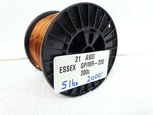 21 AWG...Enamel Magnet Wire..200C  5 lb..21 ga..2000&#039;  ESSEX...FREE  SHIPPING