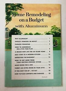 Vintage 1959 Alcan Aluminum Budget Home Siding Kitchen Den Remodeling Booklet