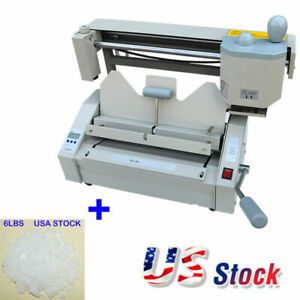 110V A4 Size Book Binding Machine Book Binder + 6LBS Hot Melting Glue Pellets US