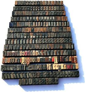 Letterpress WOOD Type 1&#034; DeLittle Alphabet 305pc U/C + l/c + Numb *FAB Typeface*