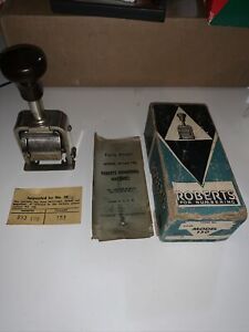 Vintage ROBERTS Numbering Machines Model 150 6 Wheel Style J VINTAGE