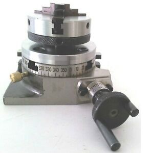 3” 80mm Rotary Table + 65mm 4 Jaw Self Centering Chuck+Back Plate
