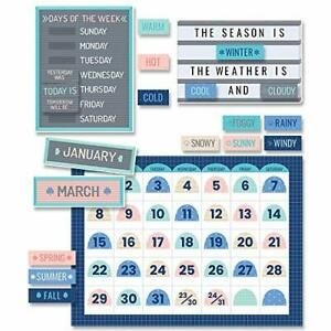 CTP Calm and Cool Calendar Set Bulletin Board Classroom Decoration 67 Pieces ...