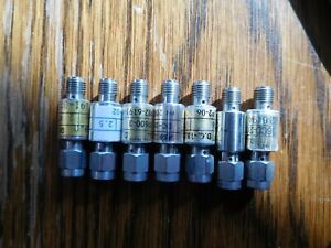 Lot of 7 M/A-Com Omni-Spectra Attenuators, 2, 2.5, 3, 4, 6,15&amp;20dB values, 18GHz