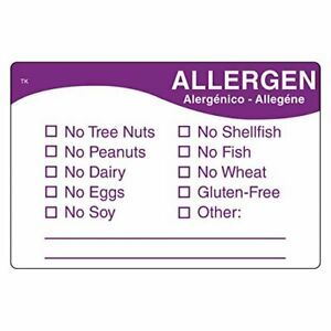 DayMark ToughMark Repositionable Allergen Label, 2&#034; x 3&#034; (Roll of 500)