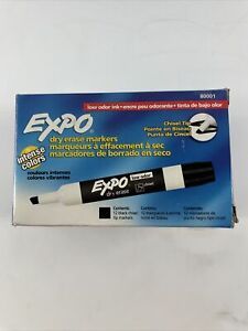 Expo Low Odor Chisel Tip Dry Erase Markers Black 12 Pack 80001