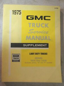 Vintage 1975 GMC Truck Service Manual Supplement