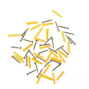 50Pcs 6*30mm Yellow Plastic Expansion Plug Pipe Anchor Wall Screw  Tube WM