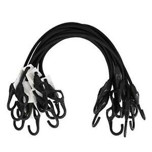 XSTRAP 10 pcs Bungee Cords with Finger-Hole Design Ensures 3- Time Black-24inch