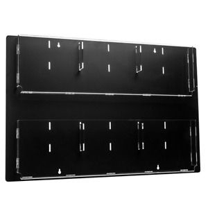 29 in. x 23 in. Black Adjustable Pockets Clear Acrylic Hanging Magazine Rack