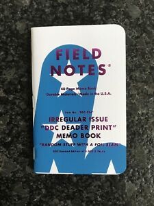 Field Notes Single Notebook Irregular Issue “ DDC Deader Print “ DDC-221 Peace