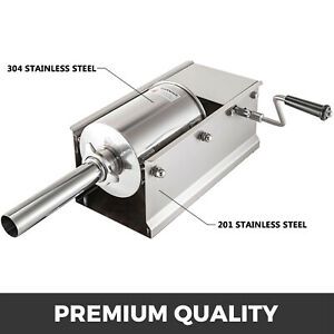 Sausage Stuffer Filler Machine 3L Horizontal Meat Press Maker Stainless Steel