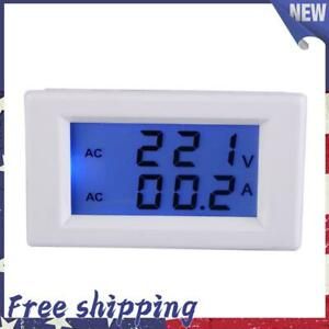 Digital AC 100-300V 50A Ammeter Voltmeter LCD Volt Amp Panel Meter White
