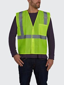 Utility Pro Men&#039;s Reflective Class 2 Safety Hi Vis Mesh Vest - Big Sizes,
