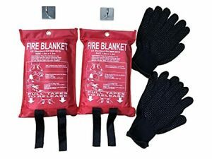 Emergency Fire Blanket Fiberglass Retardant Suppression  2Pcs Emergency Blanket