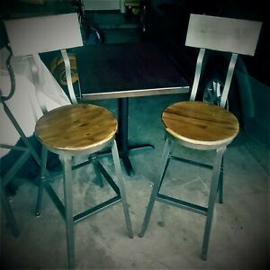 8 Bistro Tables all wood / 2 Bistro Counter tables + 4 Stools Bistro Height